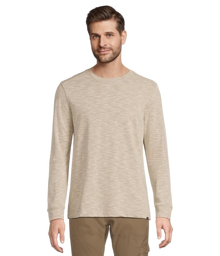 prAna Men’s Long Sleeve Ronnie II Crew Shirt In taupe Size small