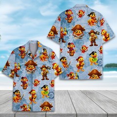 Funny Pirate Duck Hawaiian Shirt Pirate Costume Party Short Sleeve Shirt