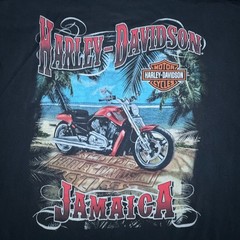 Harley Davidson Jamaica T Shirt Mens 2XL Black Graphic Tee Short Sleeve