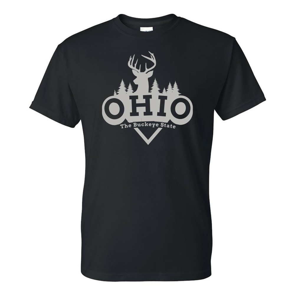 Ohio Deer Arch – Hometown State Pride T Shirt – Black