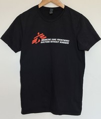 Médecins Sans Frontières Doctors Without Borders Tshirt Black Mens Small SS