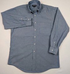 Vintage Lands’ End Men’s OCBD Blue 15.5-32 90s Preppy