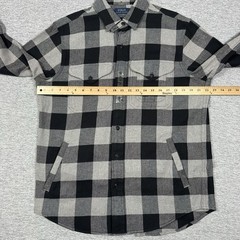 Polo Ralph Lauren Shirt Mens Medium Black Gray Plaid Flannel Chin Strap Pockets