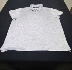 All in Motion Men’s Striped Short Sleeve Polo Shirt XXL Gray Polyester/Spandex