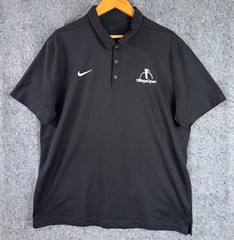 Nike Dri-FIT XL Black Village Open Golf Polo Shirt Performance Logo