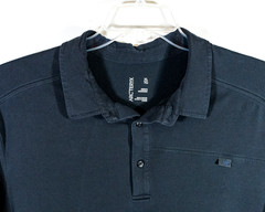 Arc’teryx Captive Polo Short Sleeve Shirt Men’s Size XL Black Cotton Poly Blend