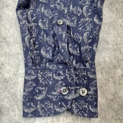 Charles Tyrwhitt Shirt Mens Large Blue Floral Leaf Casual Cotton Classic Fit But