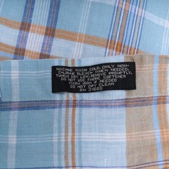 Jos. A. Bank Linen Shirt Mens L Blue Plaid Button Down