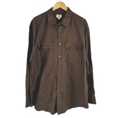 Mode of One Mens Long Sleeve Button Front Utility Shirt Brown XL 100194392