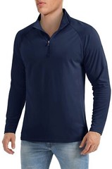 UPF50+ Mens 1/4 Zip UV Shirts Sun Protection Outdoor Fishing Performance T-Shirt