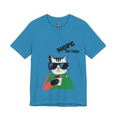 Women’s Pop Art Cat Tee NOPE Not Today Funny Graphic T-Shirt Cotton