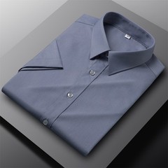 Mens Dress Shirts Formal Business Short Sleeves Buttons Bamboo Casual Shirts Top