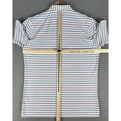 Johnnie O Polo Shirt Mens Large Blue Pink Colorful TPC John Deere Run Golf
