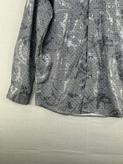 Silver Stone Collection Button Up Shirt Gray Geometric Pattern Men’s M