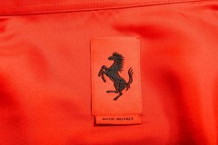Scuderia Ferrari Printed 100% Silk Logo Print Multi-Color Shirt US 2XL IT 56