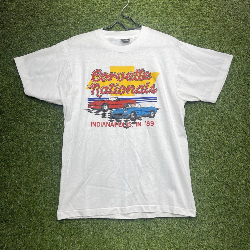 Vintage Corvette Shirt Mens Large 1992 Single Stitch Cars Chevy 1956 USA Made