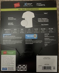 2XL Hanes Men 3 Pack Tagless X-Temp All day Performance T-Shirts White