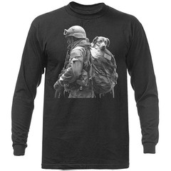 US Army Soldier Dog Military K9 Patriotic Veteran Long Sleeve Shirt