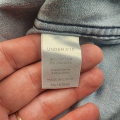NWD Under 510 Shirt Mens XL Stretch Denim Button Down Shirt Light Blue Western