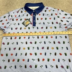 RSVLTS Polo Shirt Men XL Blue Breakfast Balls Its 5 Under Par Stretch Hawaii NWT