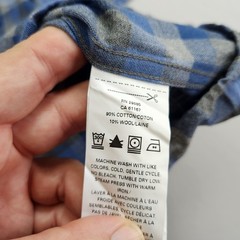 Pendleton Shirt Mens XXL Blue Gray Plaid Cotton/Wool Blend Landry Button Down