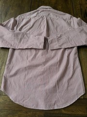 J.CREW Secret Wash Poplin Shirt with Button-Down Collar in Red White Stripe