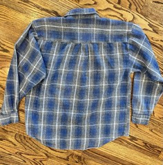 True Identity Flannel Men’s Shirt Blue, Gray, and White Large