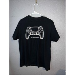Sony Black T-Shirt with White PlayStation Controller Graphic