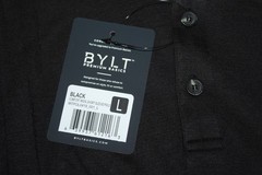 BYLT Premium Basics Mens Comfort Wool Short Sleeve Polo Shirt Black Size Large