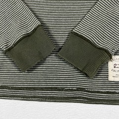 Y2K Hollister Long Sleeve Thermal Shirt Size Large Green/ Gray Striped