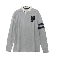 Ralph Lauren Polo Cleric Rugby Shirt Cotton Long Sleeve Gray S Japan