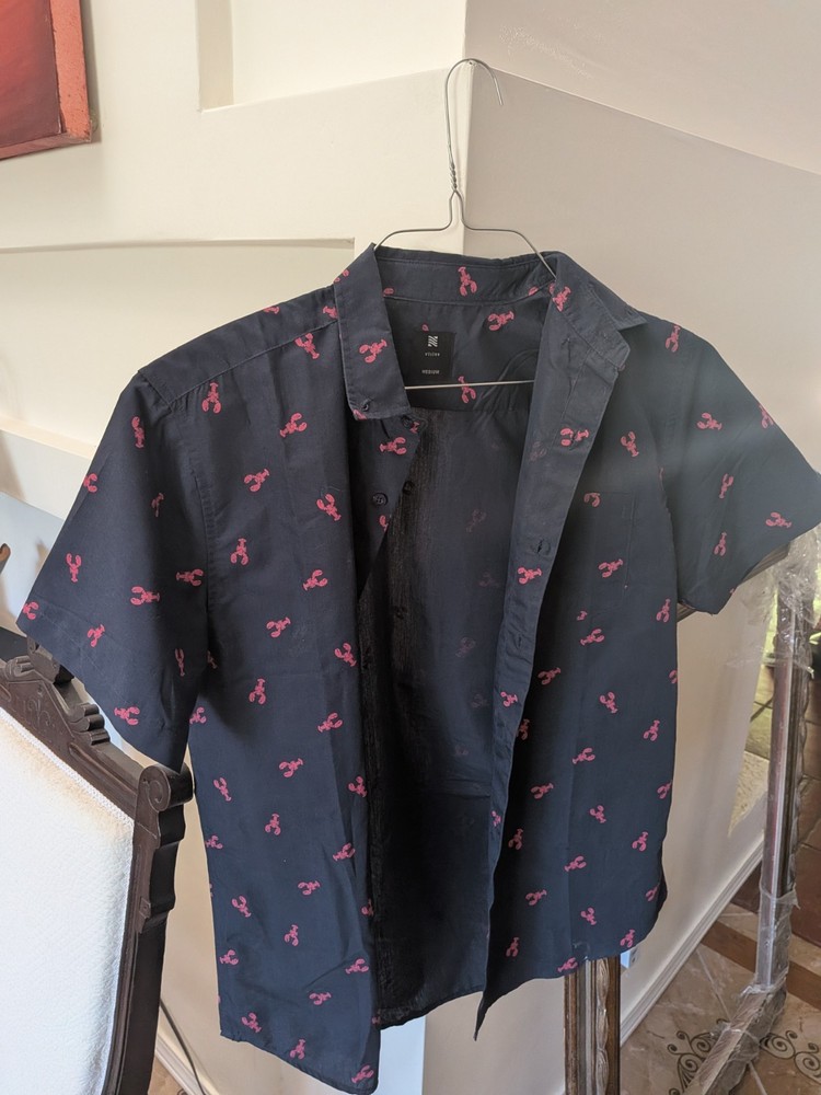 Lobster print Hipster shirt Medium