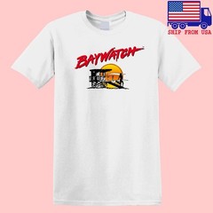 Baywatch Retro Tv Show Men’s White Size S-5XL