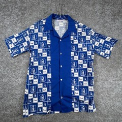 TopStitch Athletics Button-up Shirt Mens L Blue Duke University Logo Graphic