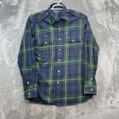 Polo ralph lauren shirt Mens large chin strap workshirt epaulette dungaree green