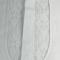 Vintage Iolani Beau Tiki Hawaiian Wedding Shirt Mens M White Made in USA Lace