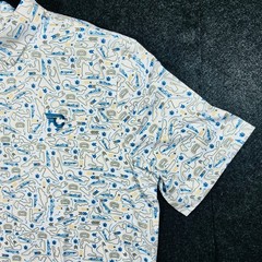 The Car Culture Polo Shirt Men’s XXL White Race Track Print Performance Golf