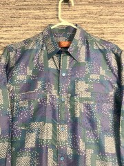 Vintage Le Bombyx Thailand Handmade Men’s 100% Silk Multicolor Button Up Shirt