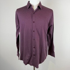 Hart Schaffner Marx Men’s Long Sleeve Button Down Shirt Merlot Wine Size Large