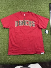 Majestic Men’s T Shirt Size L Arizona Diamond Backs MLB Red Crew Nexk
