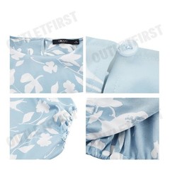 G2000 WOMEN CLOTHING COLLARLESS BLOUSE LOOSE FIT COLOR BLUE CODE: 41241670 71
