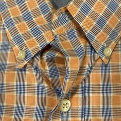 Izod Saltwater Shirt Men’s XLT Tall Blue Orange 100% Cotton Seaport Poplin