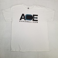 Ace Pickleball Club Graphic T-Shirt Men’s White Size Large Classic Sports Casual
