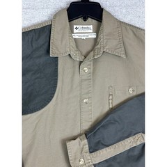 Columbia Shooting Shirt Mens XL Brown Briarshun Quilted Patch Long Sleeve
