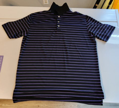 PETER MILLAR POLO MENS L BLACK/PURPLE SUMMER COMFORT E4 PERFORMANCE