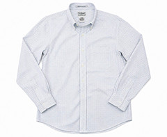 L.L.Bean Wrinkle Resistant Dress Shirt Mens 16.5 34 White Green Windowpane Cotto