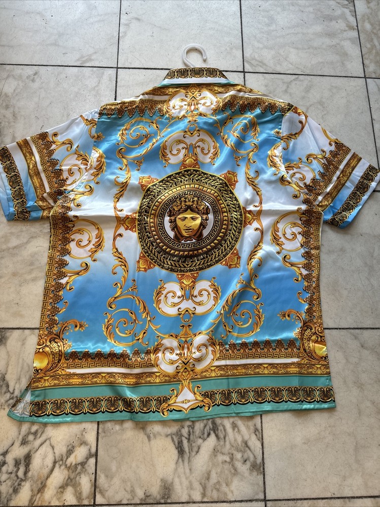 NWT PRESTIGE Men’s Short Sleeve Multi Color Designer Print Shirt Sz. XL