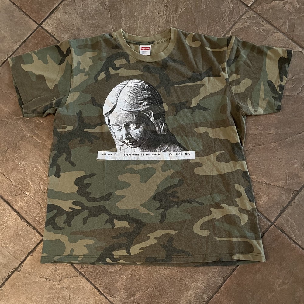 Supreme Everywhere Tee Woodland Camo Size L Mens T-Shirt FW20 Made in USA RARE