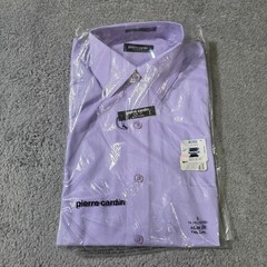 Pierre Cardin Mens S 14-14.5 Dress Shirt Purple Slim Fit Long Sleeve Easy Care