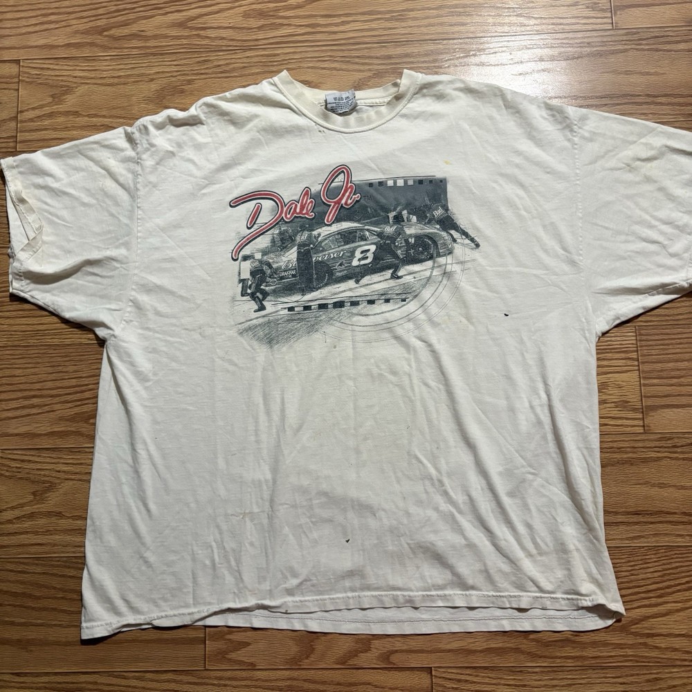 Vintage NASCAR Dale Earnhardt Jr Shirt 100% Cotton 2XL SEE PHOTOS Double Sided